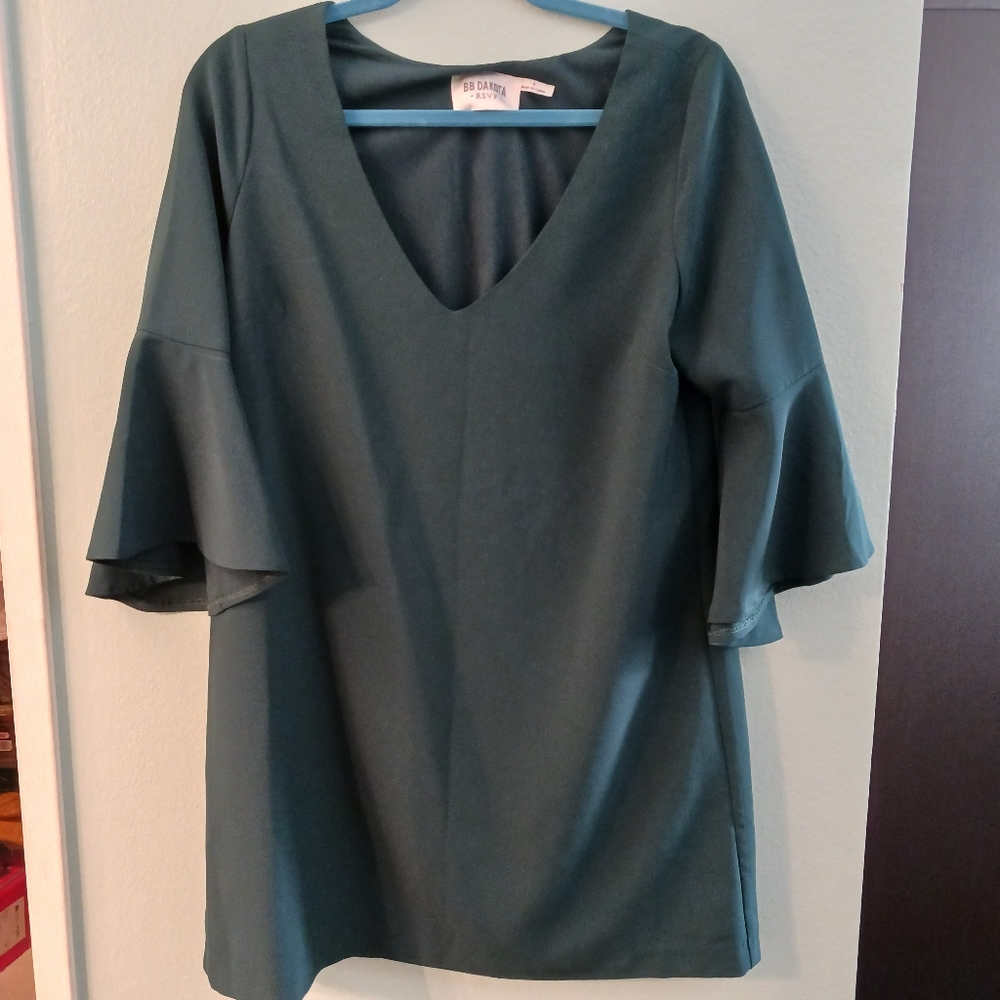 BB Dakota Teal Long Sleeve Dress